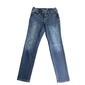 Old Navy High-Rise Power Slim Straight Jeans Dark Wash Size 0 Petite